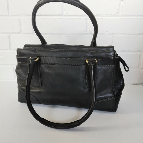 Coach black leather satchel style bag - Picture 3 of 9